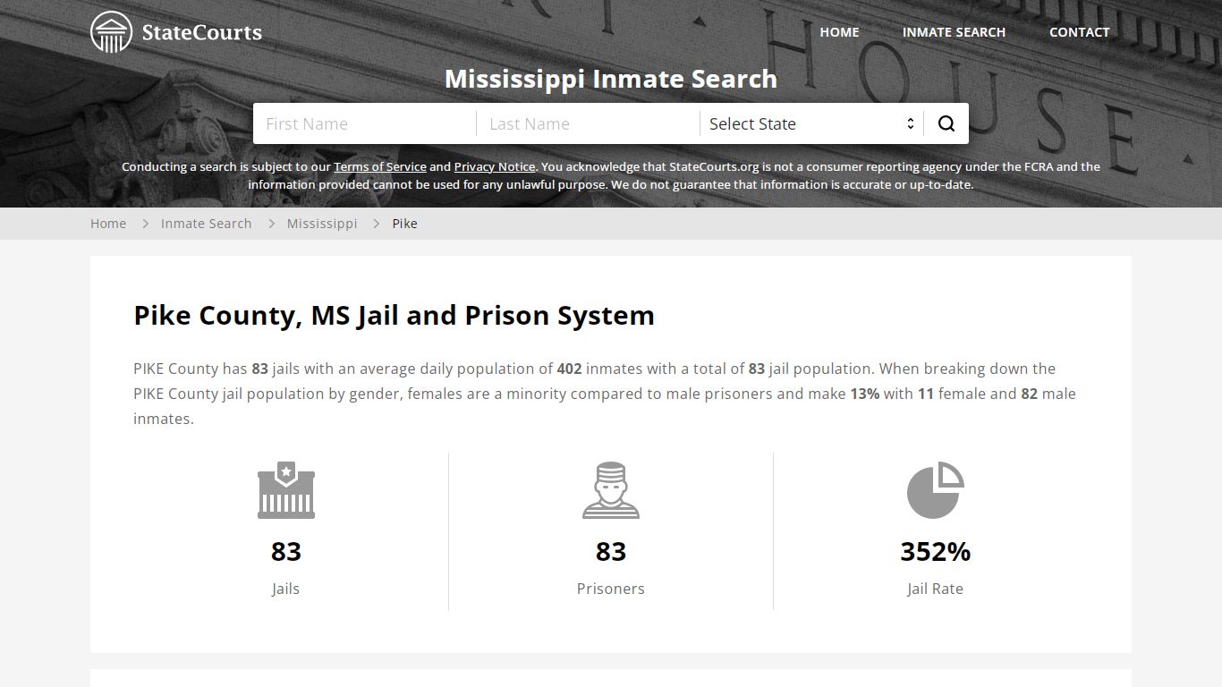 Pike County, MS Inmate Search - StateCourts
